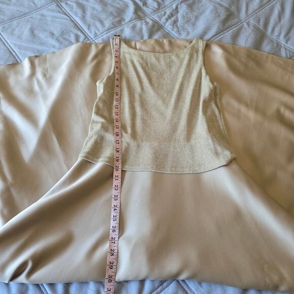 Arianna Womens Vintage Maxi Gown Dress Size 8 Champagne Metallic romantic Formal - Picture 9 of 9